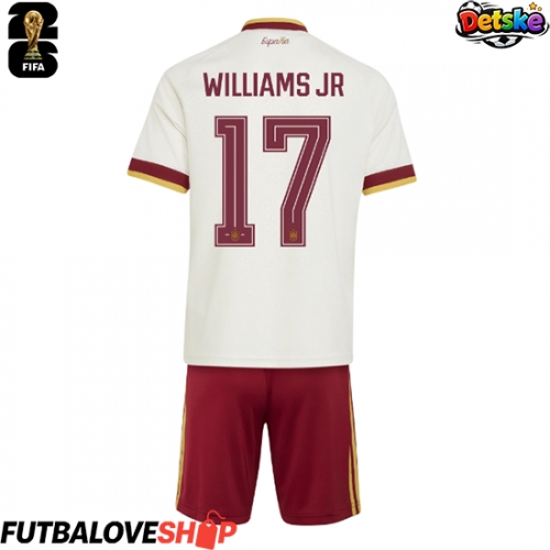 Dres Španielsko Nico Williams #17 Preč pre deti MS 2026 Krátky Rukáv (+ trenírky)
